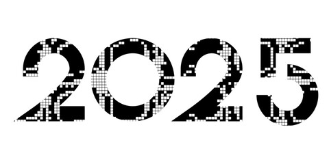 Vector. Happy new year 2025 with snake skin print. Creative simple design for greeting lettering. Chinese New Year, Year of the Snake. Templates with 2025 typographic logo. Horizontal background.