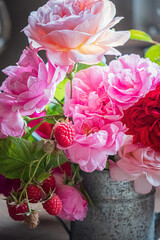 nice roses in the vase