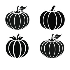Pumpkin Outline Logo - Vector Silhouette Art