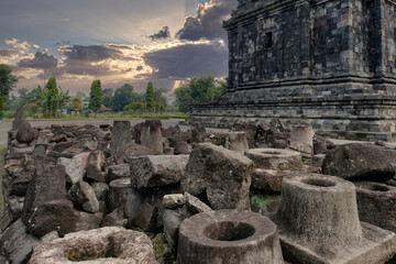 Newly reconstructed Sojiwan Buddhist temple in Prambanan, Central Java - Indonesia