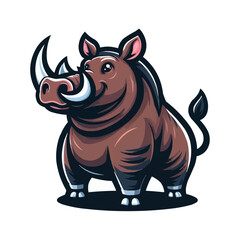 Fototapeta premium Babirusa mascot vector illustration on white background
