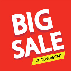 Big sales discount banner for brand advertising