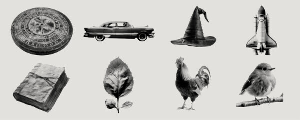 Trendy bitmap elements halftone set collection. Pixel dot y2k style. Retro futuristic clip art. Vector illustration shapes