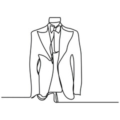 continuous line logo design for men's suits