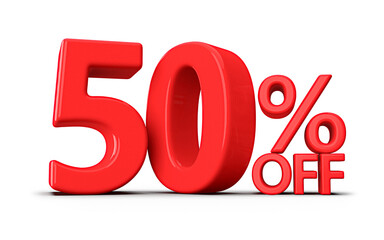 Discount 60 Percent Off Sale Red Number 3D Render