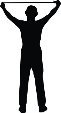 silhouette person measuring overhead clip art preview