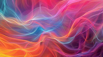 Obraz premium Abstract colorful background with flowing lines and curves, vibrant colors, soft lighting, and a sense of movement. Abstract design wallpaper for artistic expression or creative projects. The design f