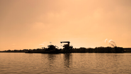 An industrial zone located along the banks of the Danube