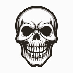 Fototapeta premium skull human skeleton head awful horrible terrible ai generated