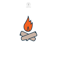 Campfire Icon symbol vector illustration isolated on white background