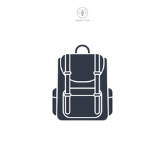 Backpack Icon symbol vector illustration isolated on white background