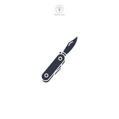 Swiss camping pocket knife Icon symbol vector illustration isolated on white background