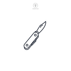 Swiss camping pocket knife Icon symbol vector illustration isolated on white background