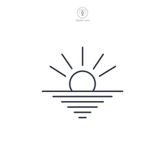 Sun Icon symbol vector illustration isolated on white background