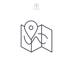 Map Icon symbol vector illustration isolated on white background