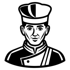 Black and white illustration of a chef hat 
