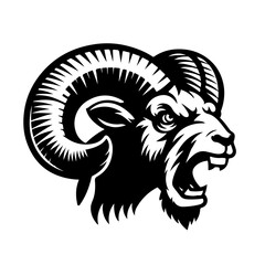 Angry Bighorn Sheep Vector Logo