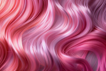 Obraz premium pink and white hair with a wavy texture. The hair is long and has a pinkish hue