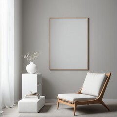 Frame mockup ISO paper Photorealistic 3D render A4