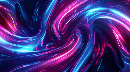 Fototapeta premium A dynamic, dark backdrop illuminated by vibrant neon streaks, A vibrant and dynamic wave of brilliant colors emerges from a velvety black background, creating a stunning visual display