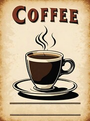 Vintage style illustration of coffee advertisement	
