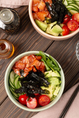 Poke bowl with salmon