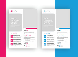 Corporate business digital marketing agency flyer design and poster cover template