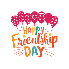  Happy Friendship Day typography calligraphy Silhouette vector