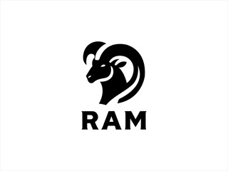 Ram logo design vector and illustration,