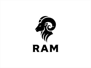Ram logo design vector and illustration,