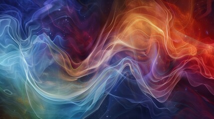 Colorful abstract swirling smoke or gas