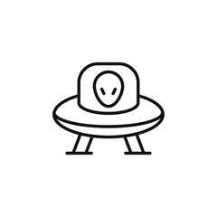 UFO icon. Simple UFO icon for social media, app, and web design. Vector illustration. 