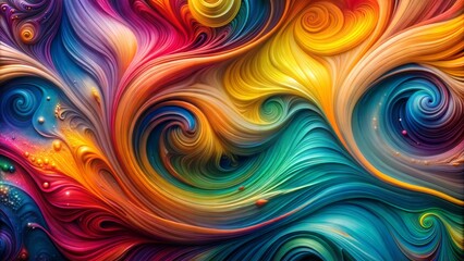 Vivid swirls of colorful paint blending into intricate patterns, abstract art, vibrant creativity