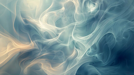Fototapeta premium A zoomed-in view of fluid dynamics, composed of twisting lines and figures, on a hazy backdrop