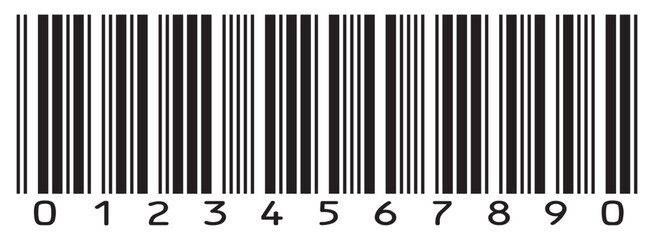  Barcode icon. Barcode icon vector with numbers. Simple fake bar code. Vector illustration  isolated on white background.EPS 10