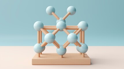 Obraz premium Detailed 3D model showcasing a complex cosmetic formula in a sterile lab setting.