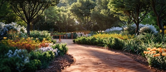 A Winding Path Through a Lush Garden