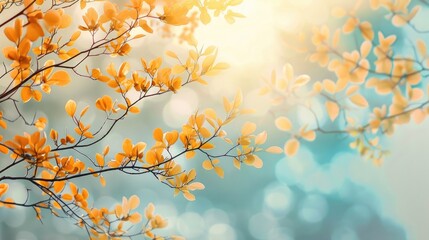 Fototapeta premium Flourishing branches against a bright backdrop