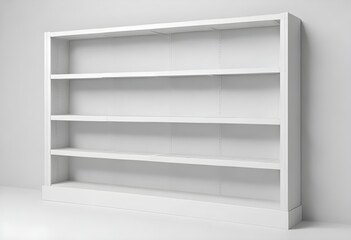 empty white shelves