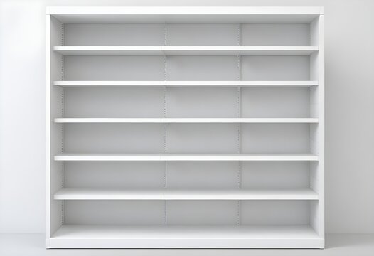 empty shelves on a white background