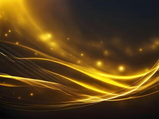 Fototapeta premium Shiny Lights and Golden Particles: Vibrant Yellow Background