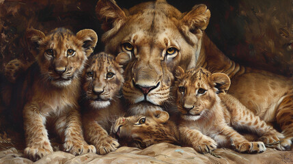 Obraz premium portrait of a lion cub