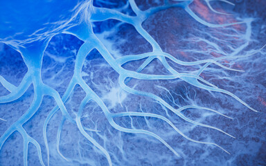 Organic microbial tentacle background, 3d rendering.