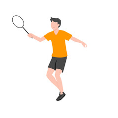 tennis player with racket