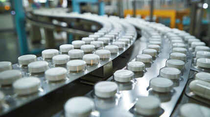 Obraz premium Pharmaceutical Vial Production Line