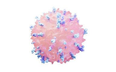 Lymphocytes and biomedical concept, 3d rendering.