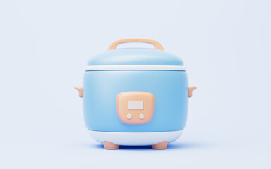 Cartoon style rice cooker, 3d rendering.