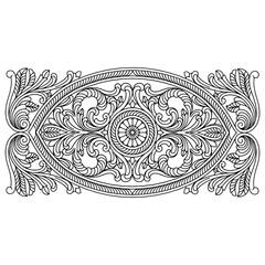 Hand drawn mandala lotus flower drawing