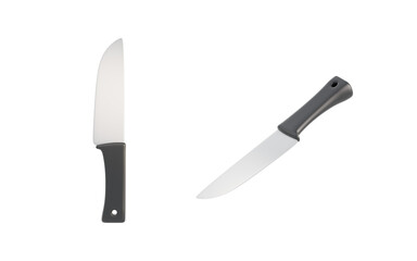 Cartoon style kitchen chef knife, 3d rendering.