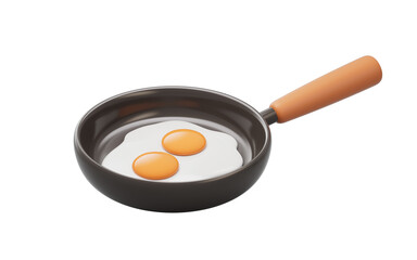 Cartoon style fried egg in the pan, 3d rendering.